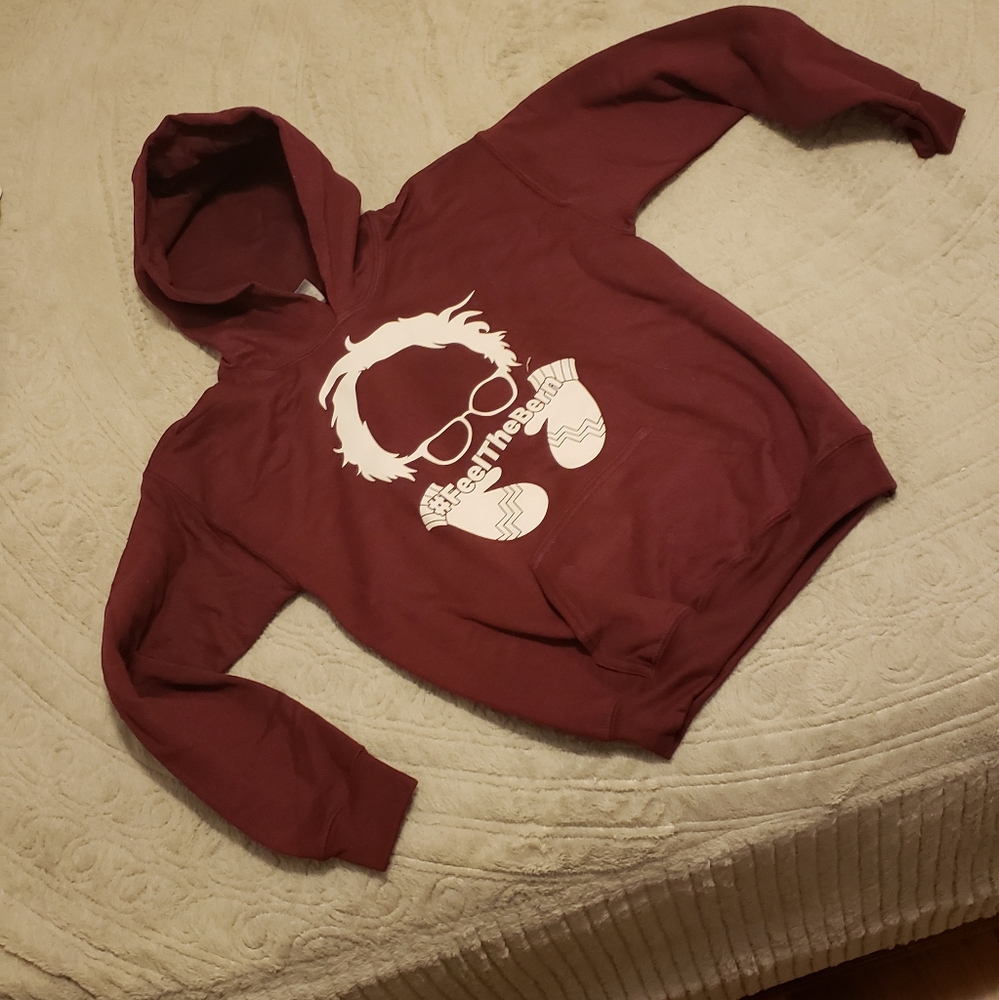 Youth Large Bernie Mitten Hoodie Sweatshirt